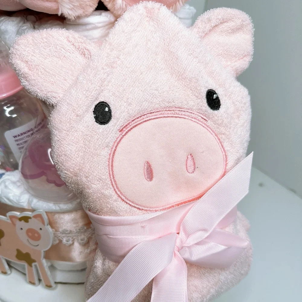 Piggy Diaper Cake, Farm Baby Shower